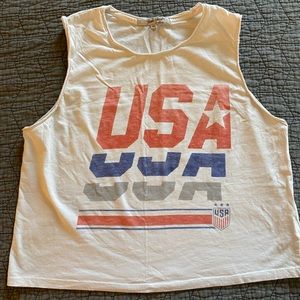 Retro-Style Crop USA Tank (USWNT Crest)